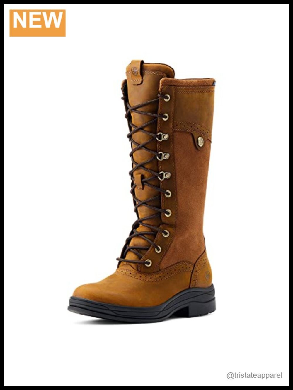 Women's Waterproof Mid-Calf Lace-Up Hiking Boots with Faux Leather & Zipper